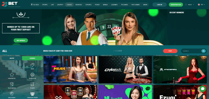 22bet: Mejor casino por dinero real.