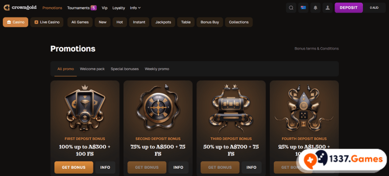 CrownGold casino high rtp Bonuses