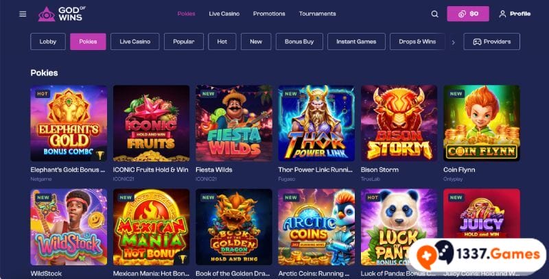 Play at God of Wins casino