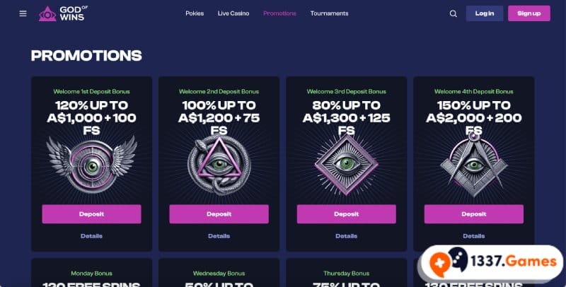 God of Wins Casino Bonus