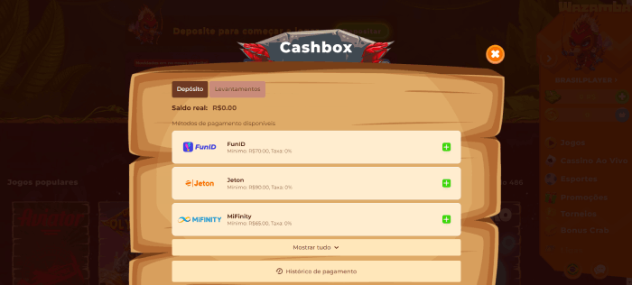 Depositar em sites de cassino novos online