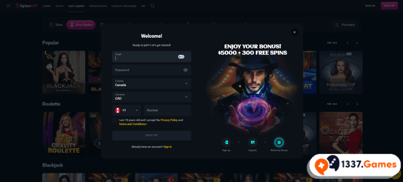 Register at the InstaDebit online casino