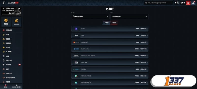 platební metody v nejlepších online kasinech