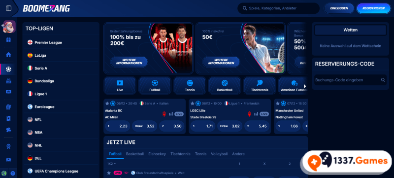 Bei Boomerang Bet ohne OASIS wetten