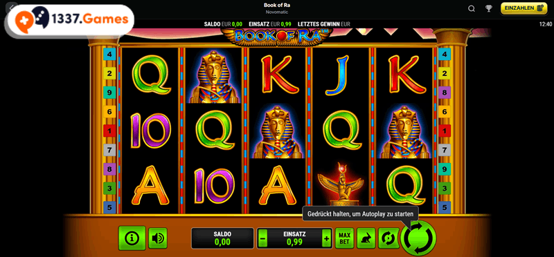 Book of Ra Echtgeld-Slot von Novoline