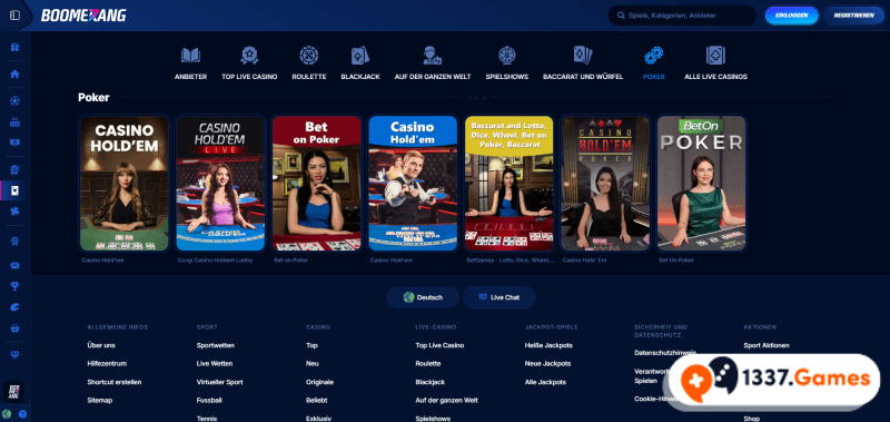 Live Poker in Casinos ohne LUGAS