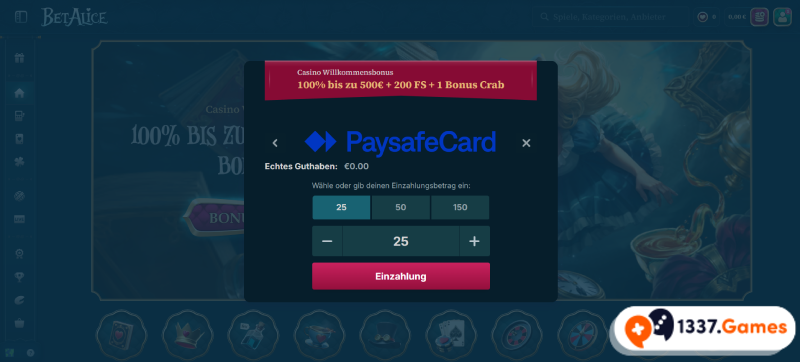 Einzahlung mit Paysafecard im Online Casino ohne KYC