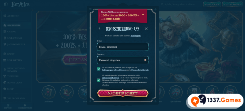 Registrierung in ausländischen Casinos