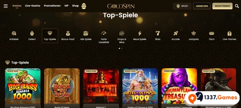 Spielangebot im Online Casino ohne Konto