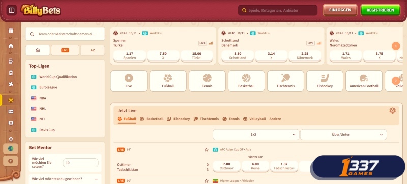 BillyBets Screenshot