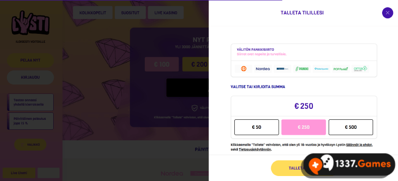Talletus saada non-sticky kasino bonus