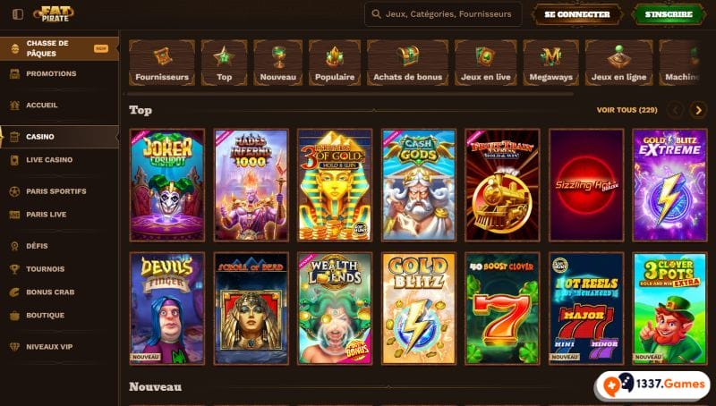 FatPirate casino en ligne sans verification FR jeux
