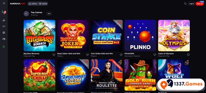Play top casino games at KatanaSpin