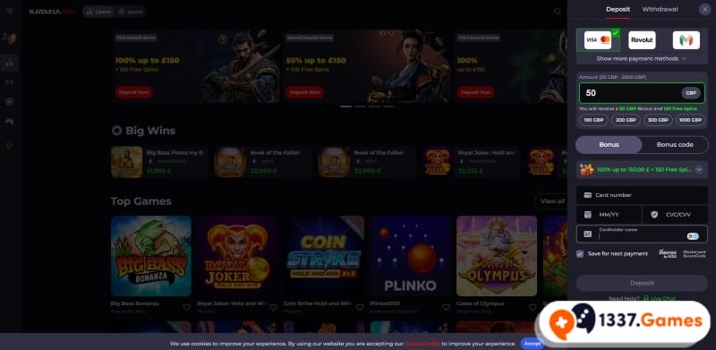 Deposit at the best online casino