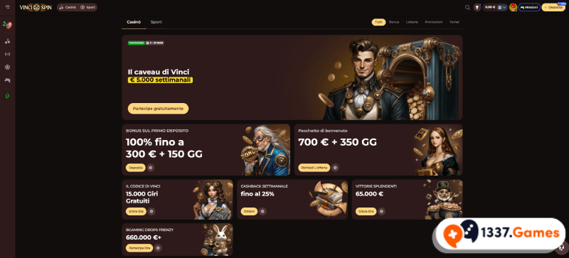 Bonus del bingo casinò non AAMS VinciSpin