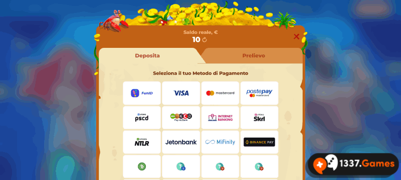 deposito sul sito di scommesse