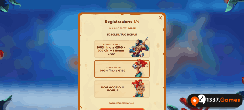 registrazione online per bookmaker