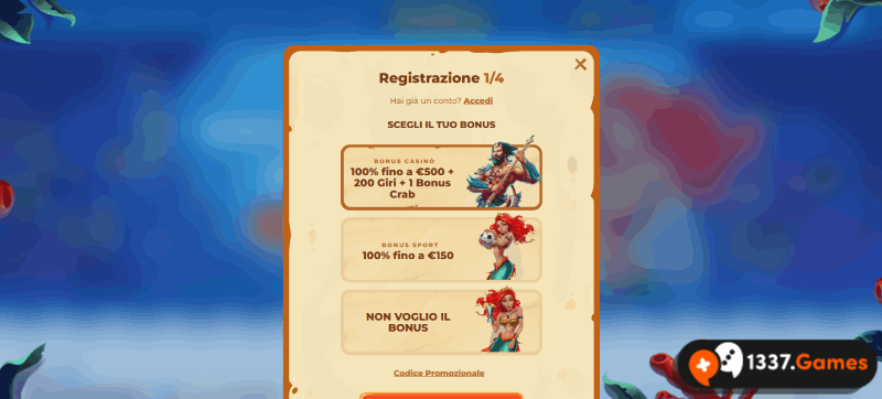 Iscriviti su una piattaforma di gioco estera