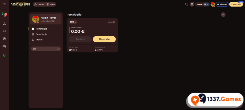 Vai al wallet in un sito di casinò senza AAMS con pagamenti immediati