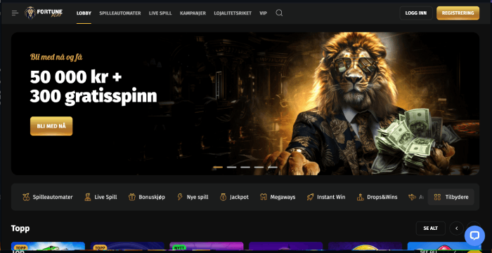 Fortuneplay Mobilcasino med raskest uttak