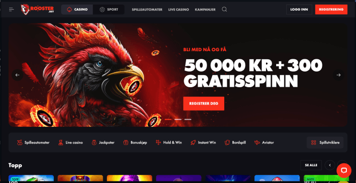 RoosterBet Beste casino for spilleautomater og sportsbetting på mobil