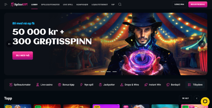 Spinsup beste nye online casino i Norge