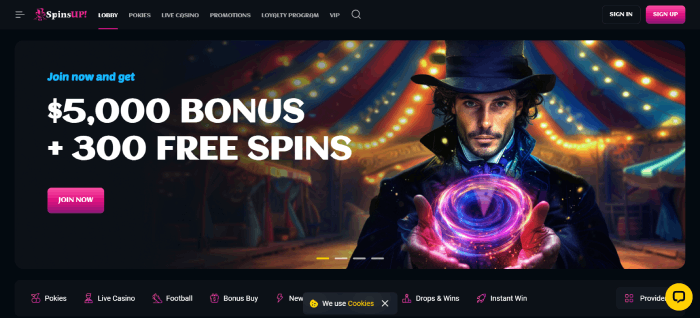 SpinsUp Top online casino pokies