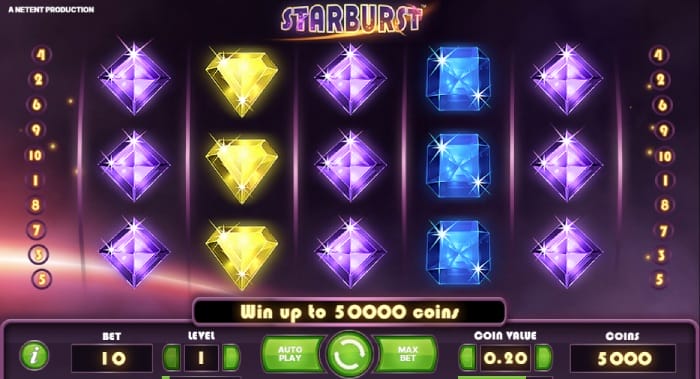 Starburst: Slot w online kasynie.