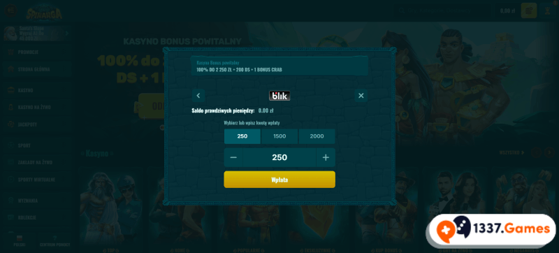 Wpłata za pomocą BLIK