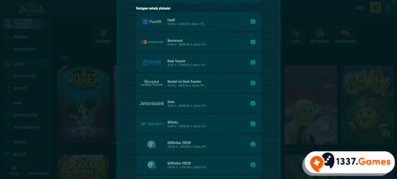 Wypłać wygrane z kasyna online.