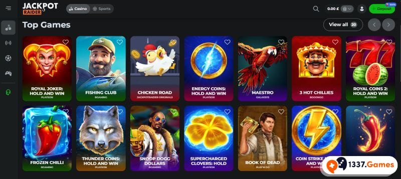 Jackpot Raider no limit Casino Games