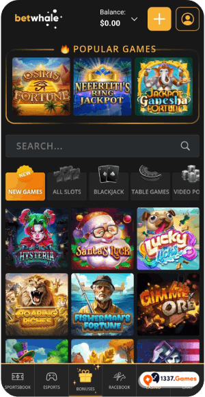 Play top BetWhale games in app
