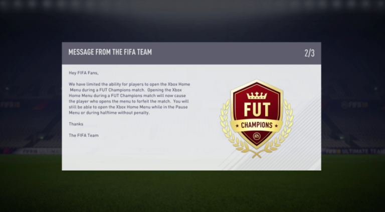 ‘EA: openen Xbox-Home Menu tijdens FUT WL-duel nu met consequenties’