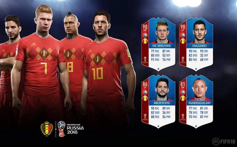 Bekendmaking WK-ratings België in FIFA 18