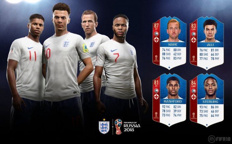 Bekendmaking WK-ratings Engeland in FIFA 18