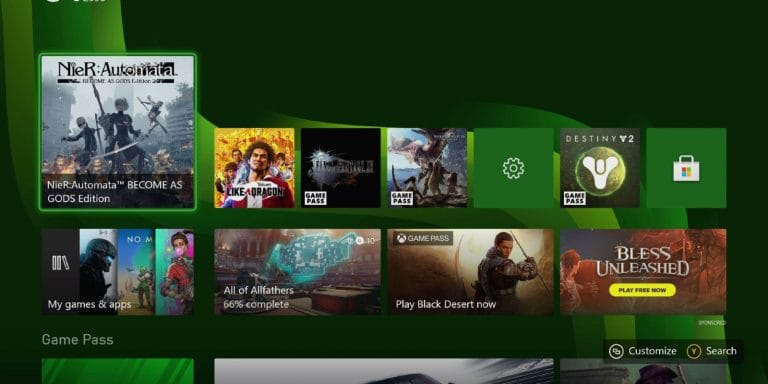 Microsoft test 4K user interface voor de Xbox Series X