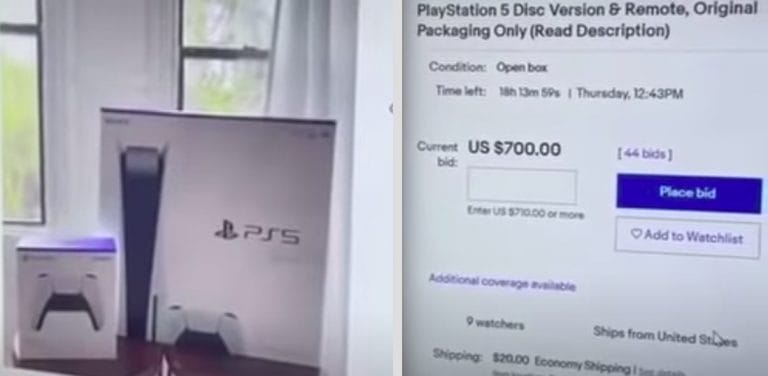 Ondertussen op tweedehands sites: gamers betalen 700 dollar voor een lege PlayStation 5 doos