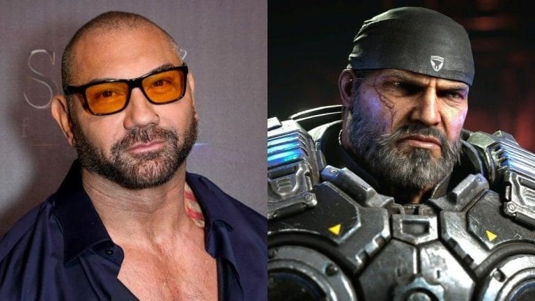Dave Bautista wil zo graag spelen in de Gears of War- film dat hij een video heeft gemaakt in een gears suit