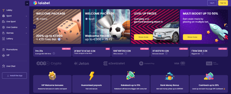 LalaBet casino website