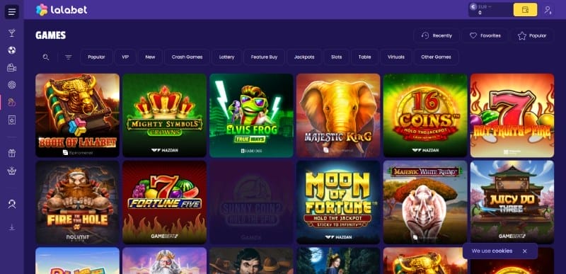 Casinospellen bij Lala.bet