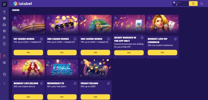 Bonussen en promoties bij LalaBet