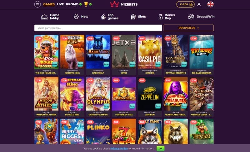 Casinospellen bij Wizebets