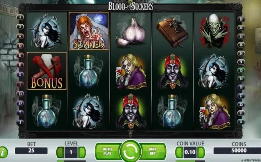 Best uitbetalende gokkast Blood Suckers - NetEnt