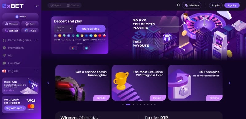 0xbet casino website