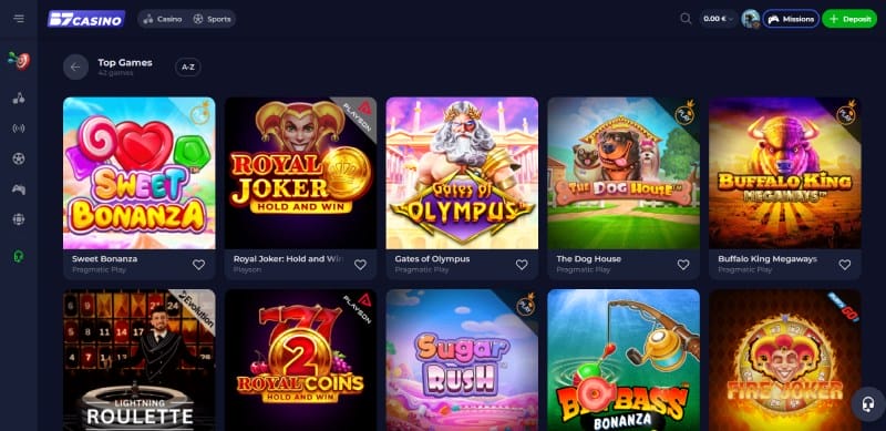 Casinospellen bij B7 Casino