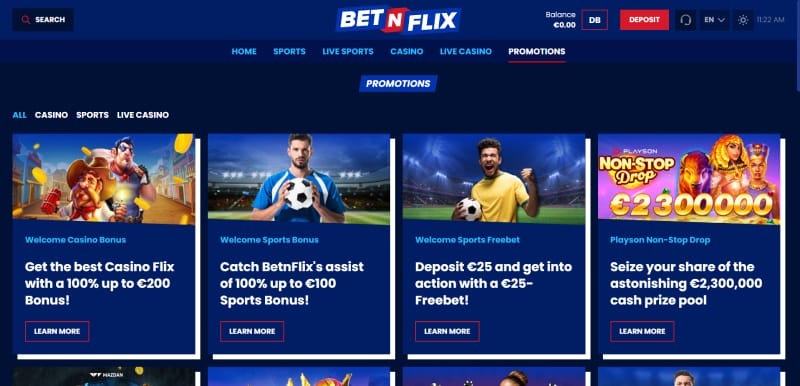 Bonussen en promoties bij BetNFlix