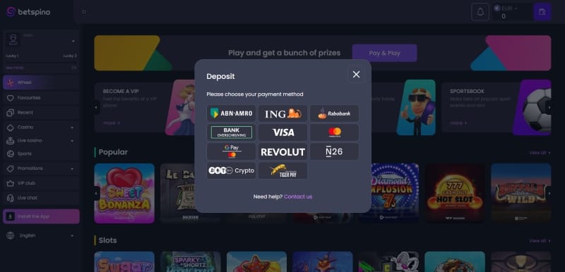 Storten bij Betspino