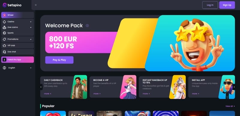 Betspino casino website