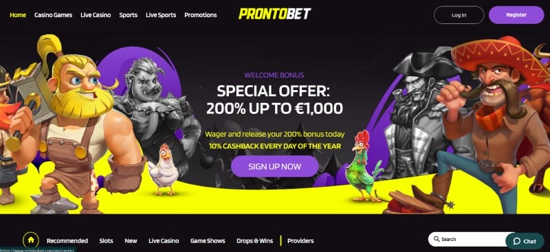 Prontobet casino website