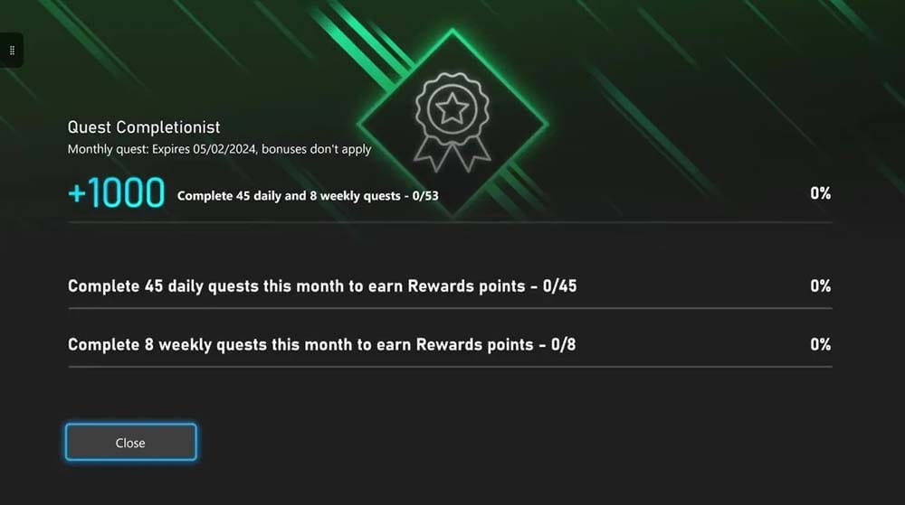Xbox Rewards Monthly Quest